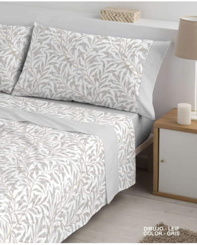 Sábanas CASSA COTTONS J SAB LEIF Gris