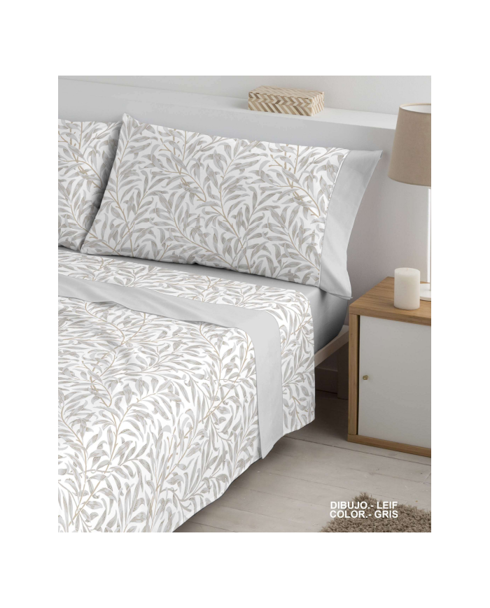 Sábanas CASSA COTTONS J SAB LEIF Gris