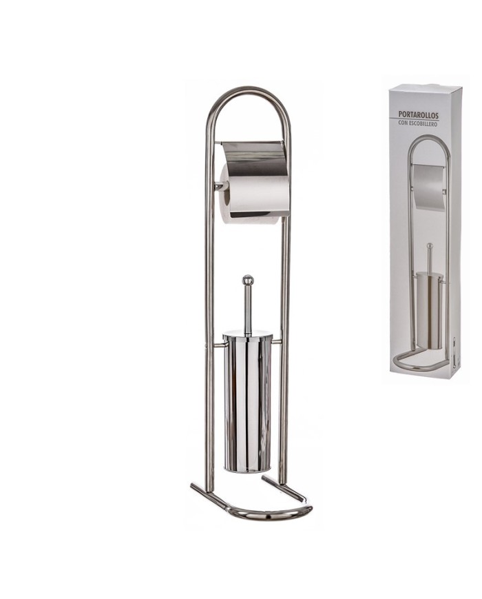 PORTARROLLO CON ESCOBILLERO METAL