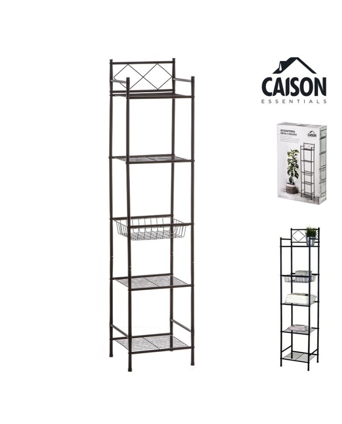 ESTANTERIA COLUMNA BAÑO METAL 5 BALDAS