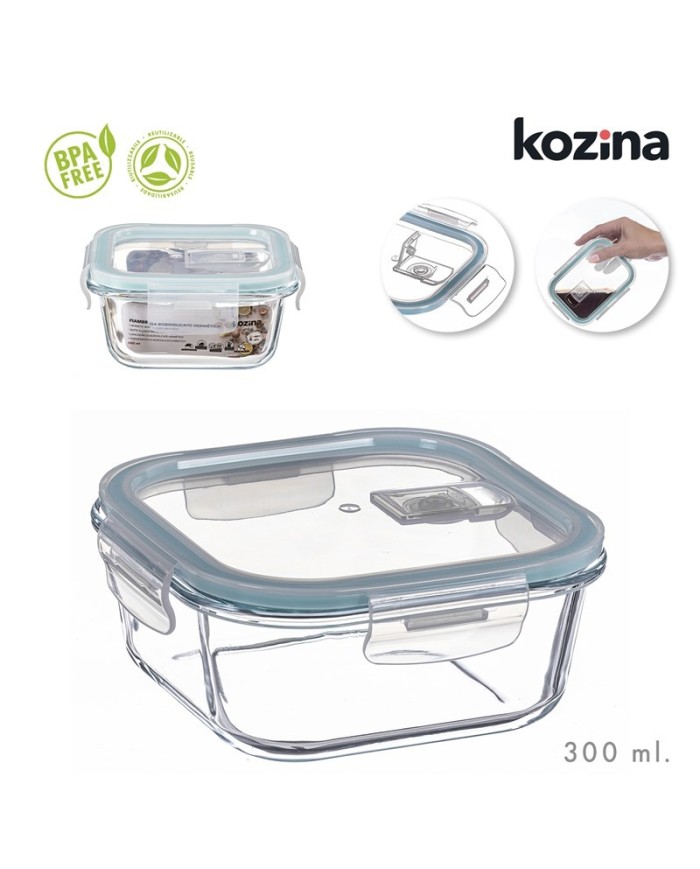 FIAMBRERA BOROSILICATO CUADRADA  300 ml