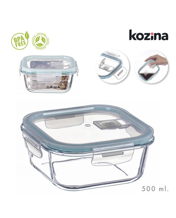 FIAMBRERA BOROSILICATO CUADRADA  500 ml