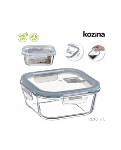 FIAMBRERA BOROSILICATO CUADRADA 1200 ml