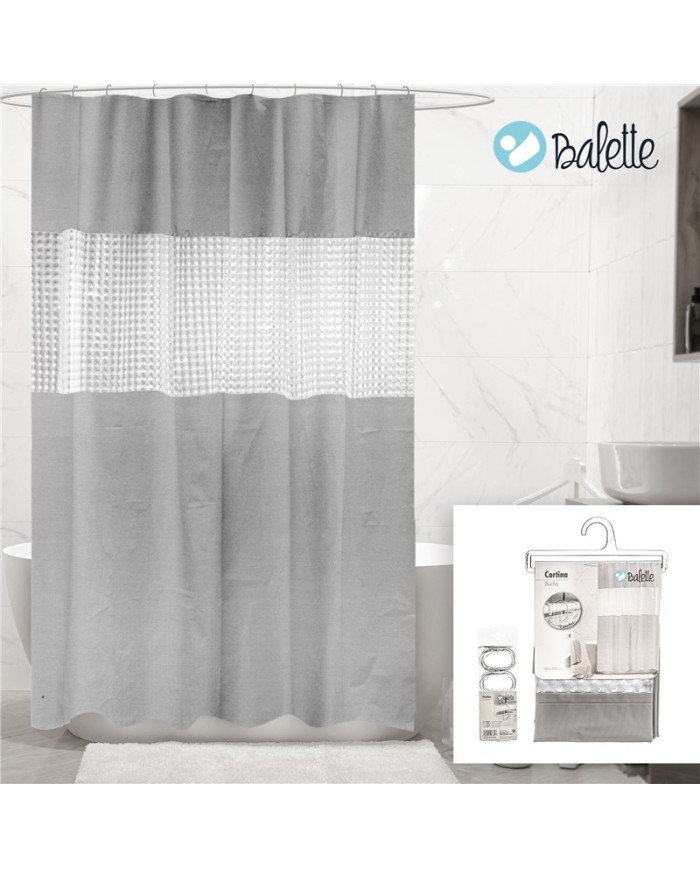 CORTINA BAÑO EVA GRIS 180x200 cm