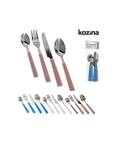 SET 4 PCS CUBIERTOS ACERO INOXIDABLE SURT/3 COL