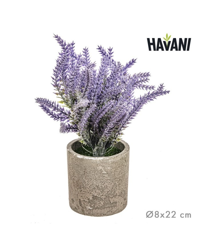 LAVANDA ARTIF. CON MACETA EFECTO HORMIGON