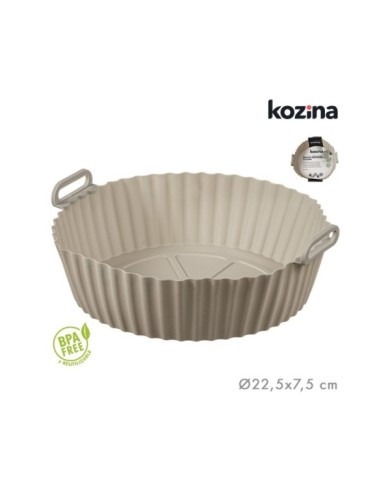 MOLDE SILICONA AIRFRYER REDONDA 22,5 cm GRIS LFGB