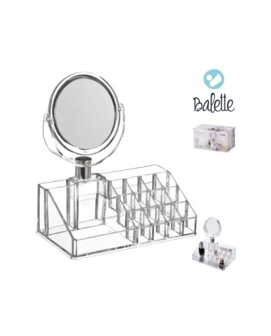 ORGANIZADOR COSMETICOS CON ESPEJO ABATIBLE GIRATOR