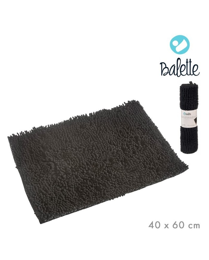 ALFOMBRA ANTIDESLIZANTE 40x60 cm CHENILLA NEGRA