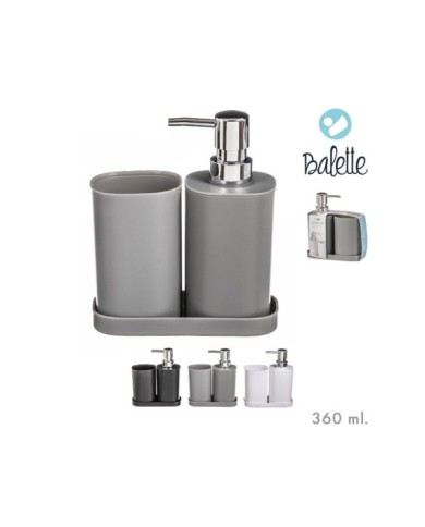 SET ACCESORIOS BAÑO 3 PZS MINIMAL SURT/3 COL 360ml