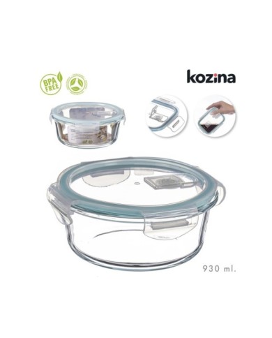 FIAMBRERA BOROSILICATO REDONDA HERMETICA 930 ml