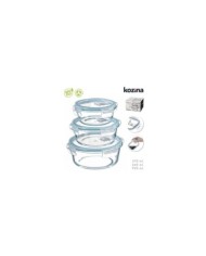 SET 3 FIAMBRERAS BOROSILICATO REDONDAS HERMETICAS