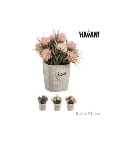 FLORES ARTIF. MACETA LOVE SURT/3