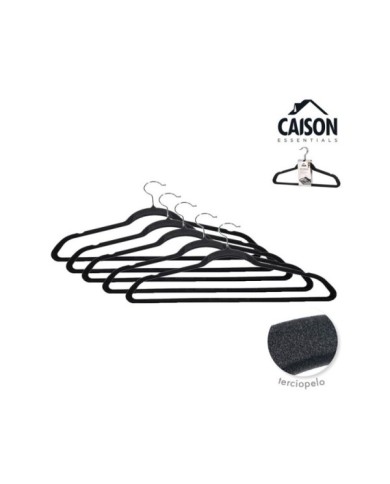 SET 5 PERCHAS TERCIOPELO NEGRO 45 cm