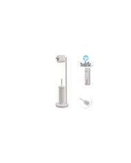 PORTARROLLO-ESCOBILLERO METAL BLANCO MATE 71 cm