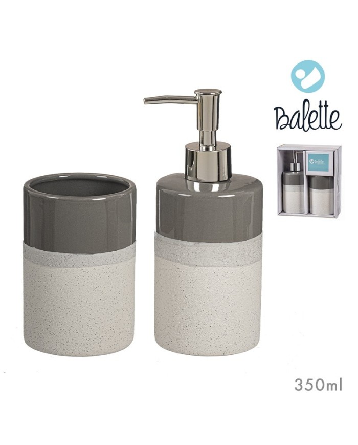 SET BAÑO DOLOMITA 2 PZS TERRACOTA 350ml