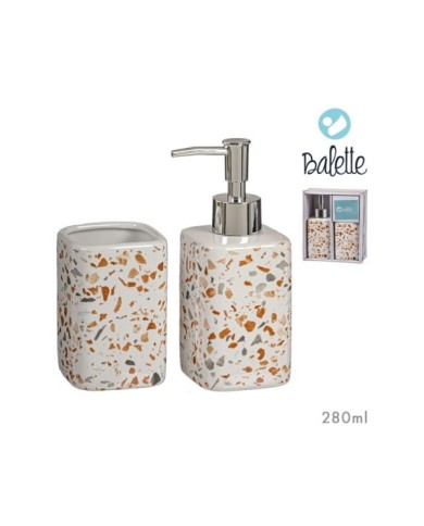 SET BAÑO DOLOMITA 2 PZAS TERRAZO 280ml