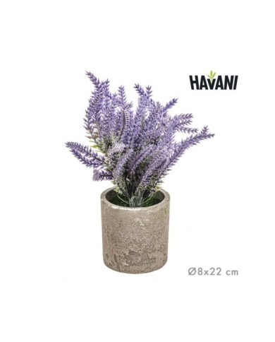 LAVANDA ARTIF. CON MACETA EFECTO HORMIGON