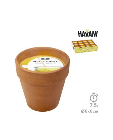 VELAS VASO BARRO CITRONELA