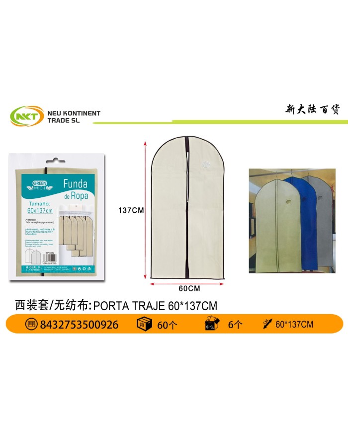 60X137CM FUNDA PARA TRAJE