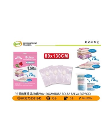 80X130CM ROSA BOLSA SALVA ESPACIO