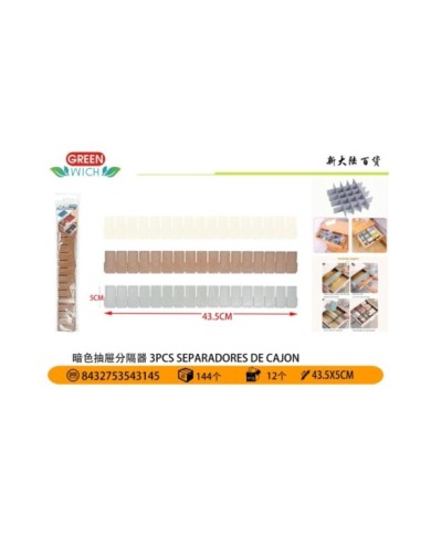 3 43,5X5CM SEPARADORES DE CAJON