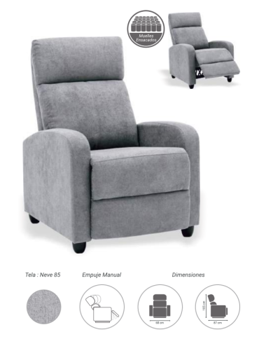 Sillón Relax Dakota Neve 85