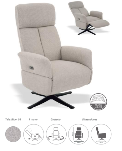 Sillón Relax Giratorio Eléctrico Nebraska Bjorn 06