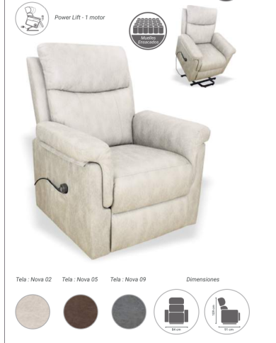 Sillón PowerLift Dallas Nova con Mando USB