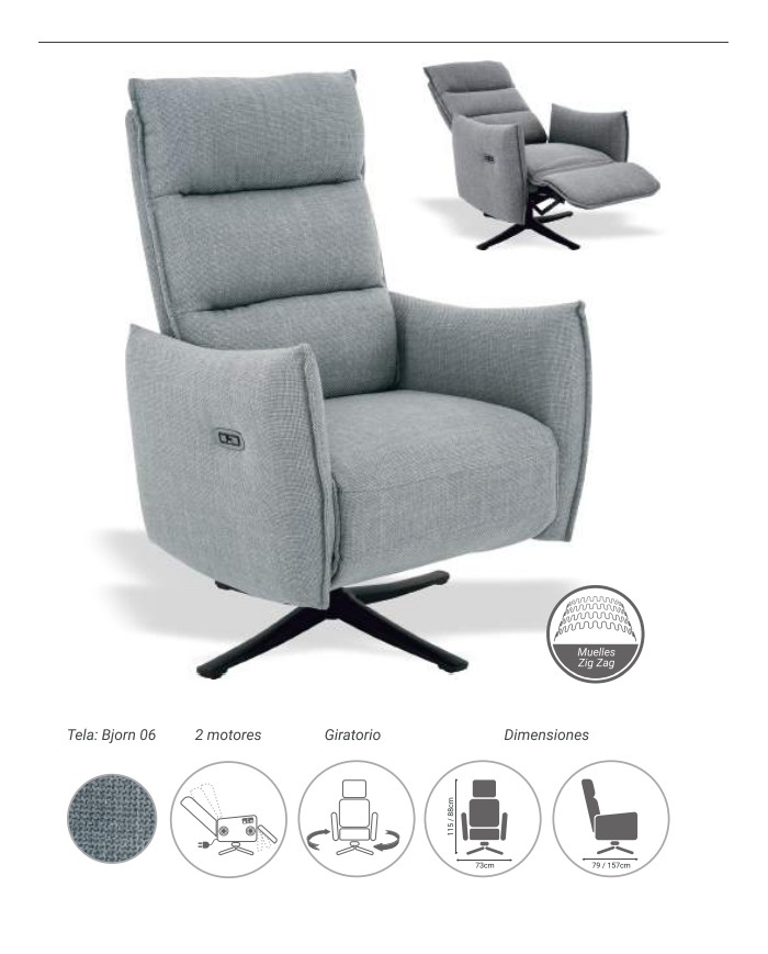 Sillón Relax Giratorio Eléctrico Filadelfia Bjorn 06