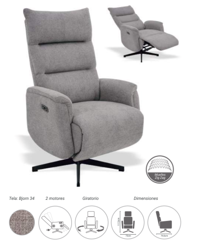 Sillón Relax Giratorio Eléctrico Carolina Bjorn 34