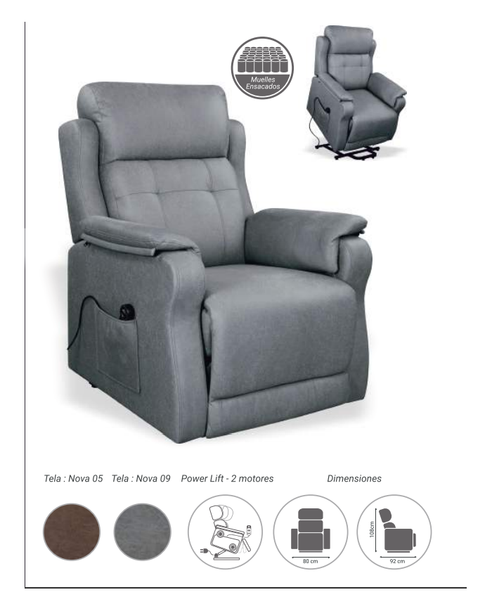 Sillón Chicago Double PowerLift 2 Motores con Mando USB