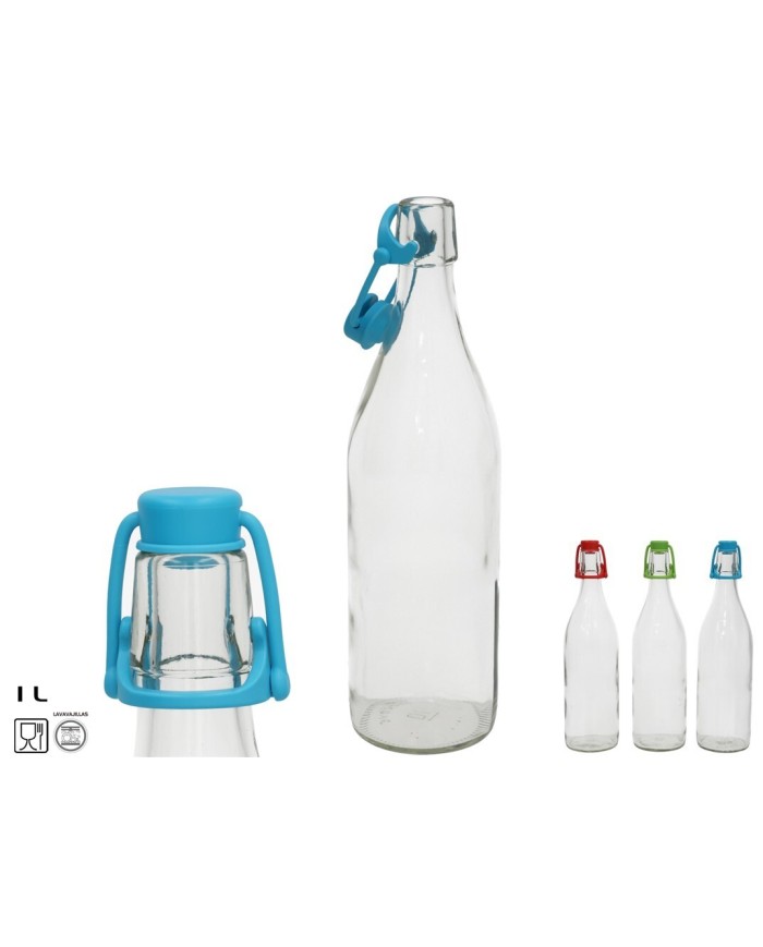 BOTELLA TOP LORY 1L TAPON. SURT. TRANSPARENTE