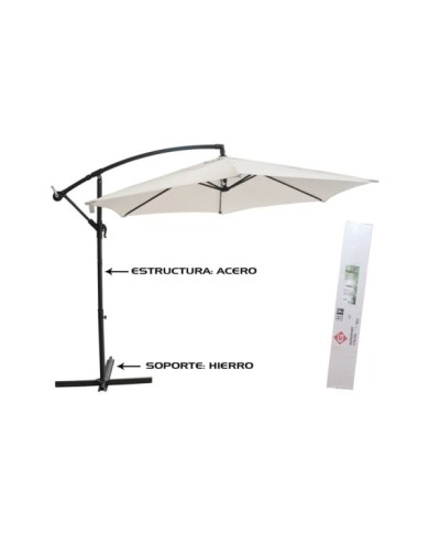 SOMBRILLA BLANCA 3M TUBO ACERO 48/42MM