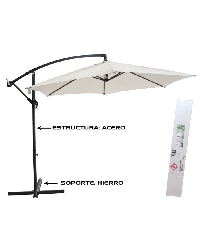 SOMBRILLA BLANCA 3M TUBO ACERO 48/42MM