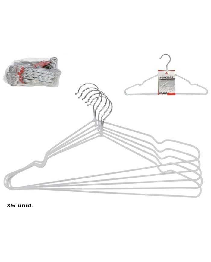 PERCHA METAL X5  BLANCA 40X19CM