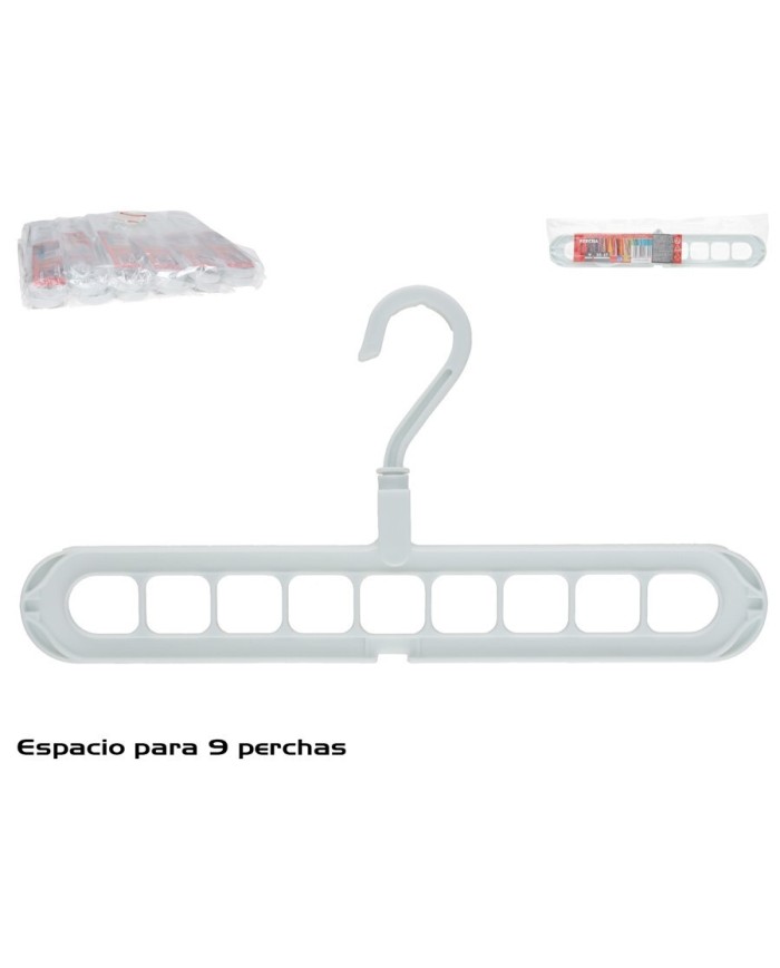 PERCHA AHORRA ESPACIO PARA 9 PERCHAS 33X17CM BLANC