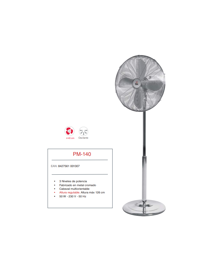 Ventilador sobremesa 30 cm Ø
