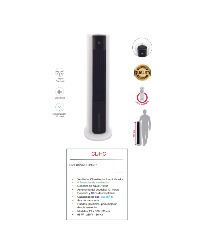 Climatizador evaporativo acabado PREMIUM