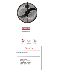 Industrial pie oscilante 180 w 72 cm Ø