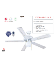 132 cm con Luz palas blancas