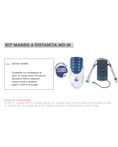 KIT MANDO A DISTANCIA ventiladores techo