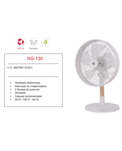 Ventilador de sobremesa 30 cm Ø