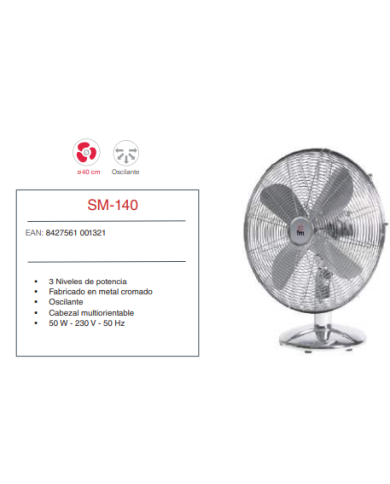 Ventilador sobremesa 40 cm Ø