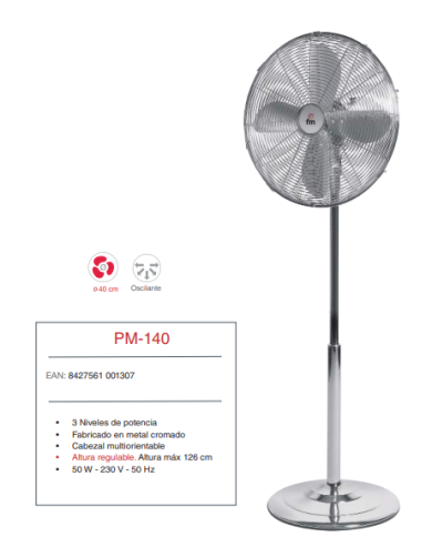 Ventilador sobremesa 30 cm Ø