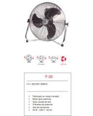 Semi-Industrial de suelo 30 cm Ø 55 w