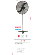 Industrial pie oscilante 180 w 72 cm Ø