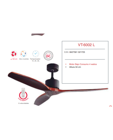 DC 132 cm Ø c/Mando BAJO CONSUMO