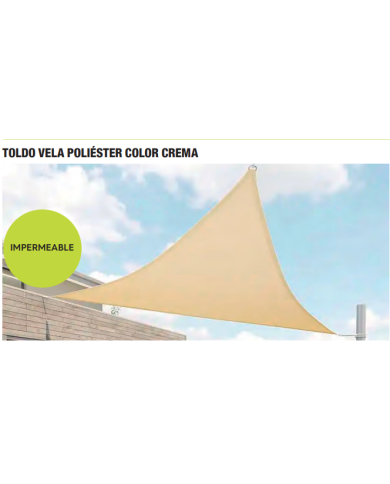 TOLDO VELA SOMBREO CUADRADO IMPERMEABLE POLIESTER 3.6 X 3.6