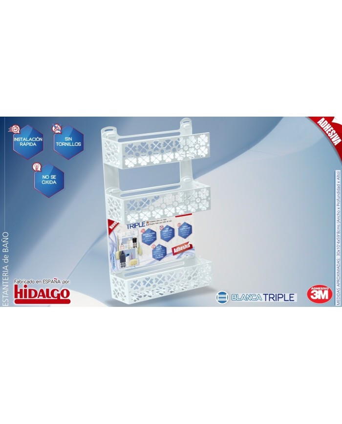 ESTANTE PLAST. BAÑO TRIPLE BLANCO